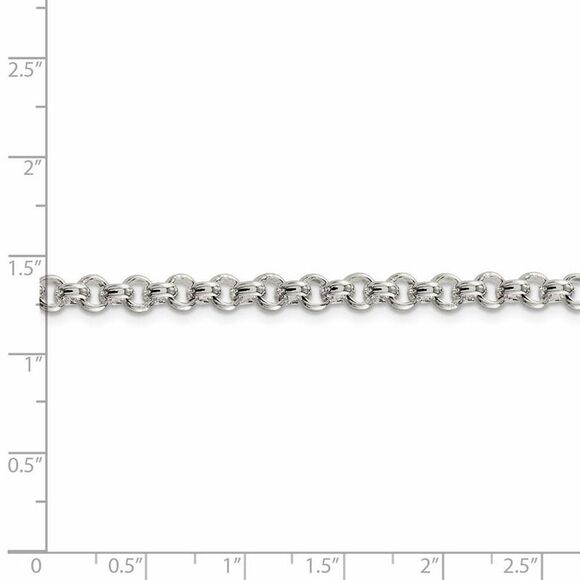 Men's 5mm, Sterling Silver Solid Rolo Chain Necklace, 24 Inch - Picture 5 of 8
